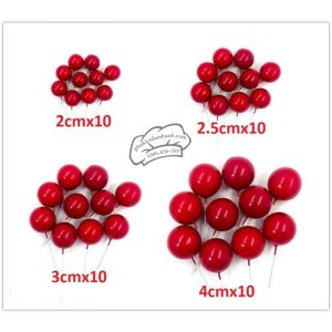 Set bi trơn màu đỏ 40 quả/gói (10quả x 4 size) - Set