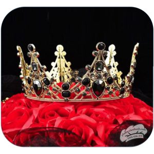 Vương miện vàng đá đen nhựa (12.3 x 6.3cm) - Cái