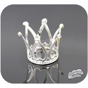 Vương miện mini bạc ít đá (3.4 x 3.3cm) - Cái