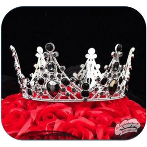 Vương miện bạc đá đen nhựa (12.3 x 6.3cm) - Cái