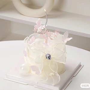 Alternative view of Ruy băng voan 4cm x 9m Trắng - Cuộn