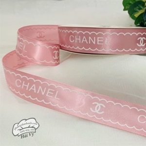 Ruy băng CHANEL 2.5cm x 43m Hồng đất - Cuộn