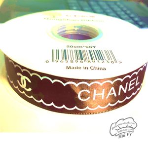 Ruy băng CHANEL 2.5cm x 43m Nâu - Cuộn
