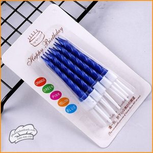 Nến xoắn nhũ xanh dương - Vỉ