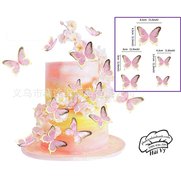 Set bướm Hồng 5 con - Set