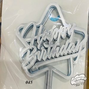 Thẻ cắm mica 10 cái Ngôi sao kép màu bạc - Gói