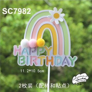 HPBD Xanh nõn chuối cầu vồng hoa - 2 Cái