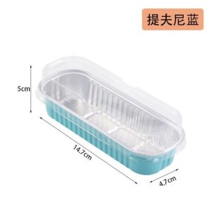 Khay thiếc màu Xanh 200ml có nắp - 100 Cái