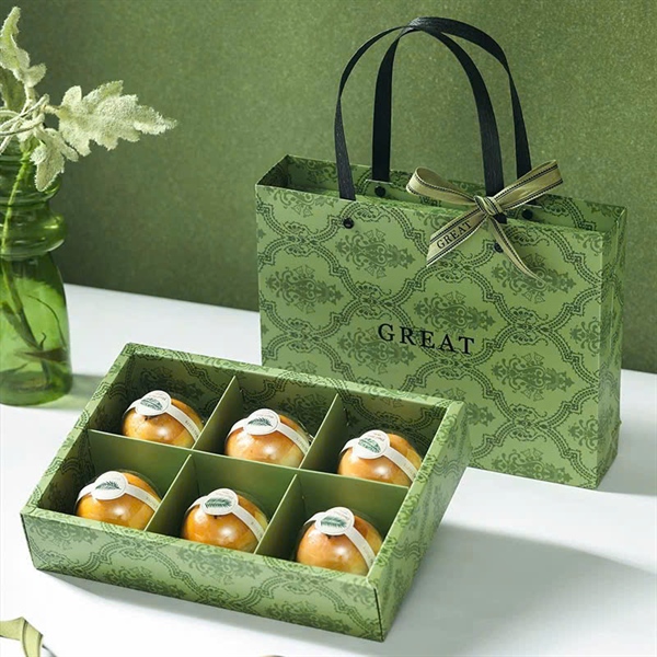 Hộp bánh trung thu 6 bánh mini xanh Great - 10 Cái - Ảnh 2