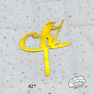 Thẻ cắm mica 10 cái Cha màu Vàng - Gói