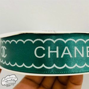 Ruy băng CHANEL 2.5cm x 43m Xanh lục - Cuộn