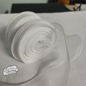 Ruy băng voan 4cm x 9m Trắng - Cuộn