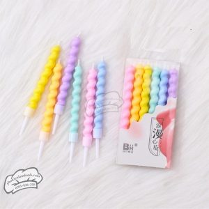 Nến xoắn KO nhũ TO nhiều màu - Vỉ