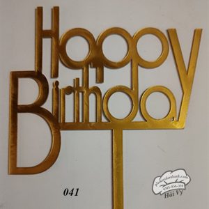 Thẻ cắm mica 10 cái HPBD B đậm vàng - Gói