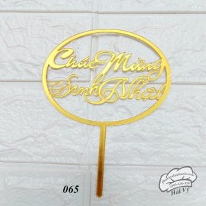 Thẻ cắm mica 10 cái CMSN tròn đơn vàng - Gói