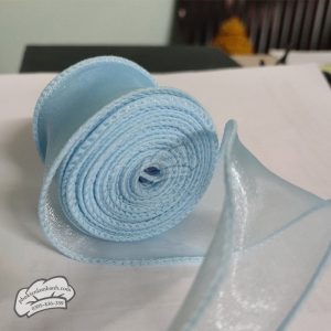 Ruy băng voan 4cm x 9m Xanh lơ - Cuộn