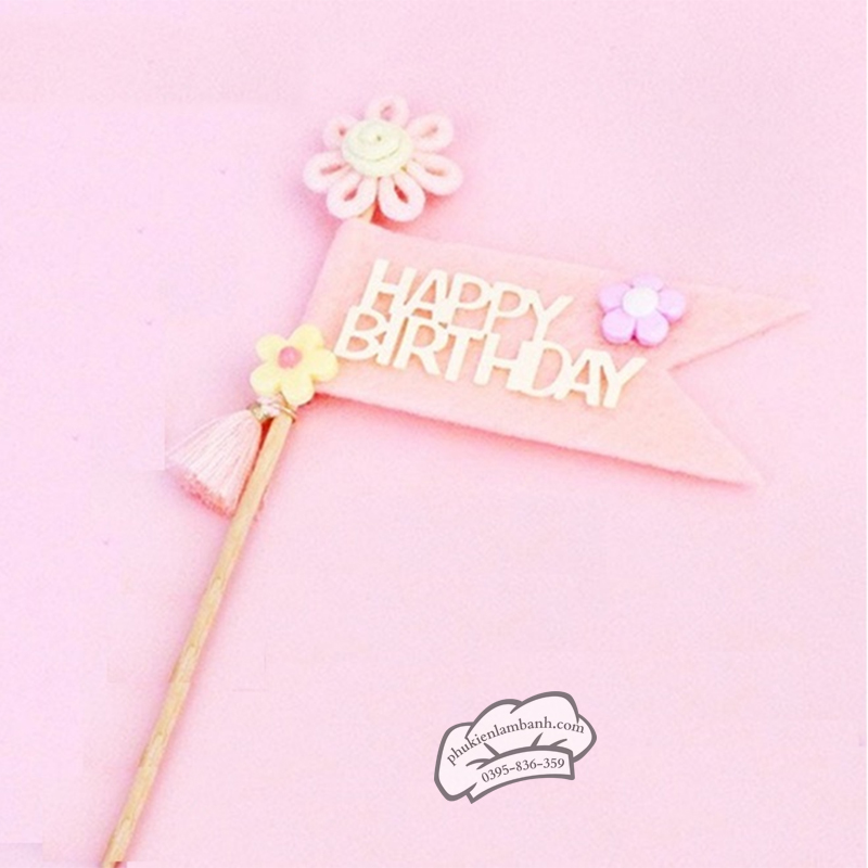 Cờ HPBD hoa hồng - Set