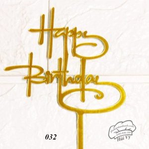 Thẻ cắm mica 10 cái HPBD chữ Y to vàng - Gói