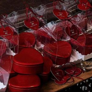 Hộp thiếc Tim đỏ 12.5x11.5x4.5cm - Cái