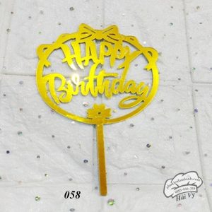 Thẻ cắm mica 10 cái Tròn nơ Vàng - Gói