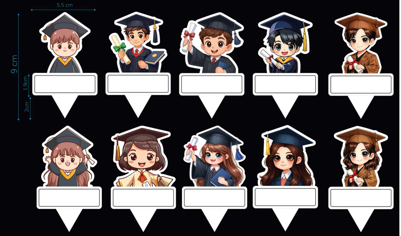Thẻ cắm tốt nghiệp đội mũ tốt nghiệp - 10 Hình