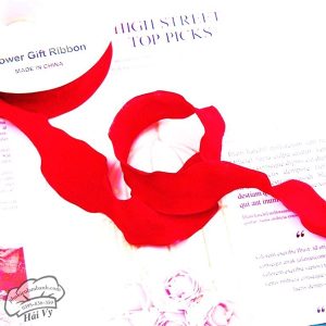 Ruy băng Poly bèo 4cm x 9m Đỏ tươi - Cuộn