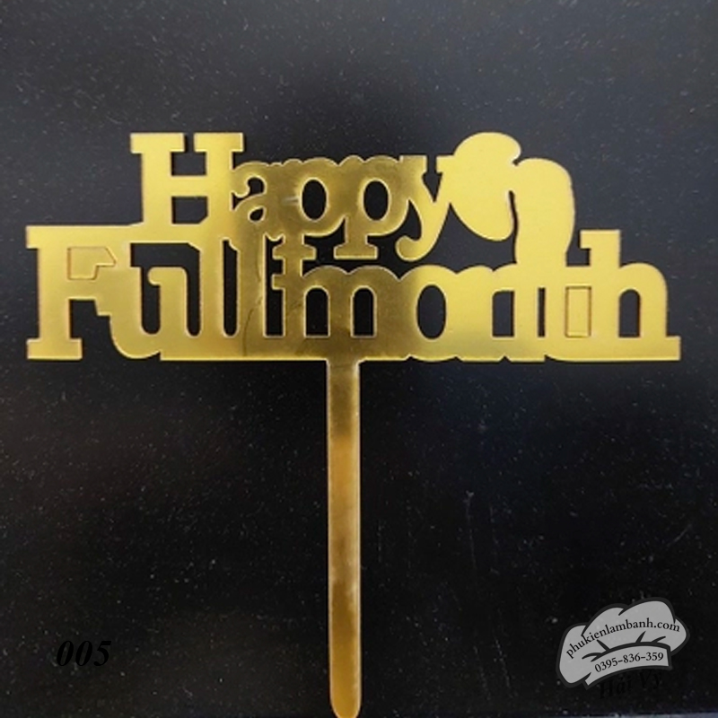 Thẻ cắm mica 10 cái Fullmonth chữ đẹp Vàng - Gói