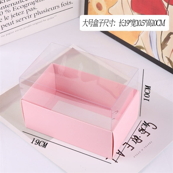 19X10.5X10cm Hộp giấy chữ Nhật nắp Mica màu Hồng - 5 Cái - Ảnh 2