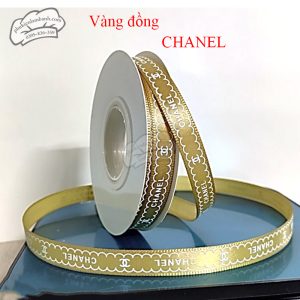 Ruy băng Chanel 1cm x 22m Vàng - Cuộn