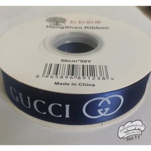 Ruy băng GUCCI 2.5cm x 43m Xanh tím than - Cuộn