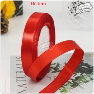 Ruy băng lụa 2cm x 22m Đỏ tươi - Cuộn