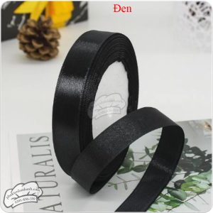 Ruy băng lụa 2cm x 22m Đen - Cuộn