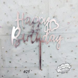 Thẻ cắm mica 10 cái HPBD bạc tim bạc - Gói