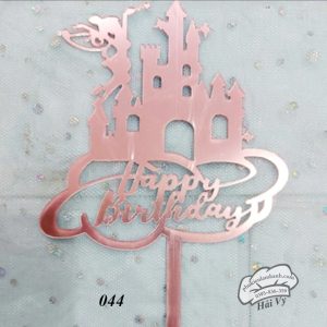 Thẻ cắm mica 10 cái HPBD lâu đài hồng - Gói