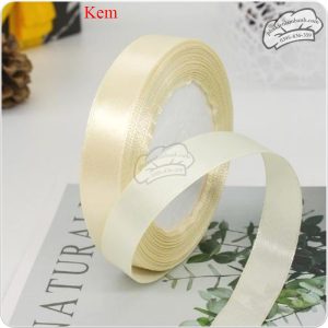 Ruy băng lụa 2cm x 22m Kem - Cuộn
