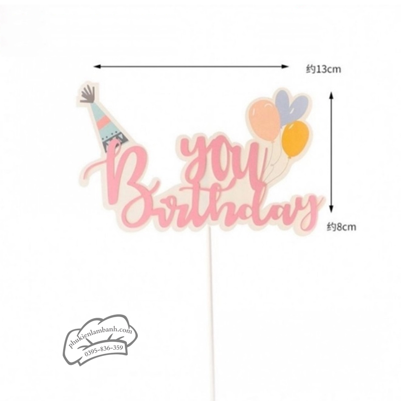 Chữ HPBD hồng - Set