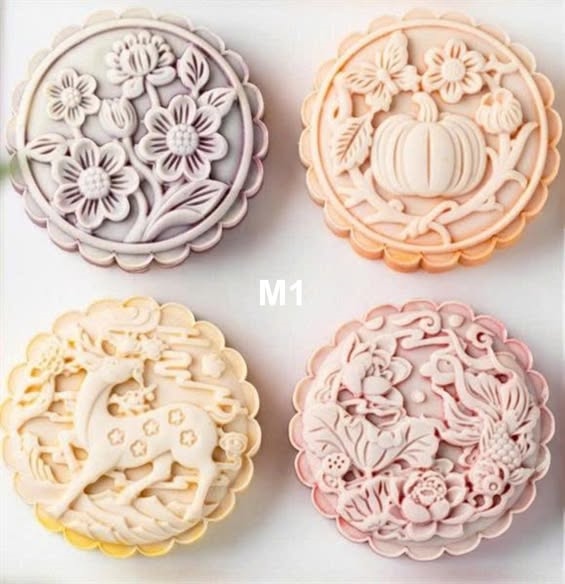 Khuôn bánh Trung thu 4 mặt tròn 200gram M1