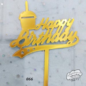 Thẻ cắm mica 10 cái HPBD trà sữa Vàng - Gói