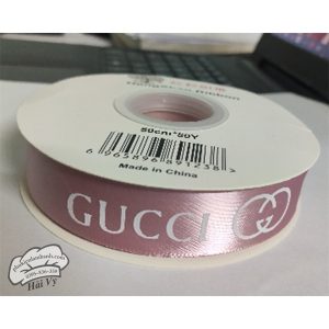 Ruy băng GUCCI 2.5cm x 43m Hồng đất - Cuộn