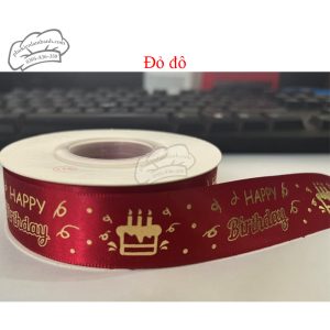 Ruy băng HPBD NHŨ đỏ đô 2.6cm - Cuộn