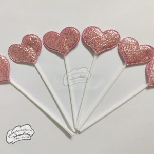 Tim nhũ hồng nhạt que nhựa - Gói