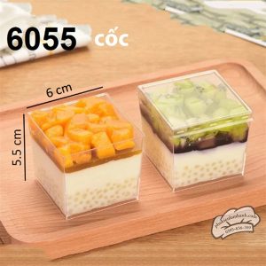 Cốc PS 6055 150ml cốc vuông nhựa cứng không nắp - 10 Cái