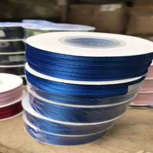 Ruy băng lụa trơn 0.3cm 50M Xanh Dương - Cuộn