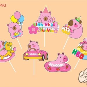 Chuột lang nước Capybara Hồng - Set
