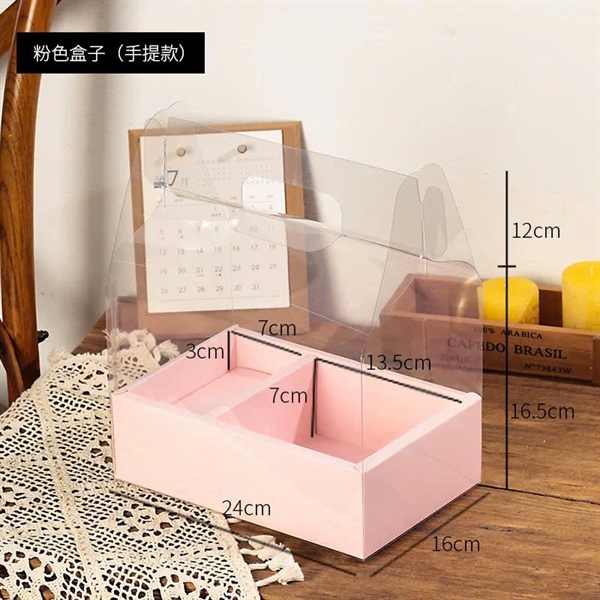 Hộp 2 ngăn quai xách mica trắng 24x16x28 - 5 Cái - Ảnh 3