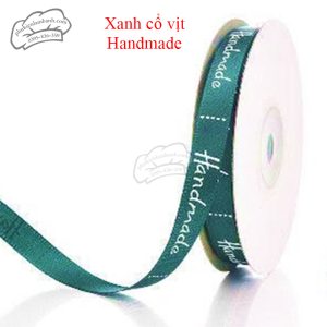 Ruy băng Handmade 1cm x 22m Xanh cổ vịt - Cuộn