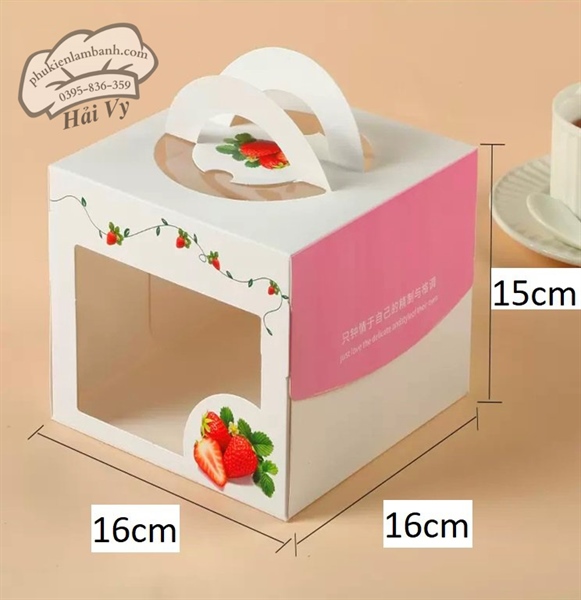 16x16x15cm Hộp giấy dâu tây - 10 Cái