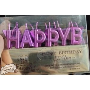 Nến happy vuông tím - Vỉ