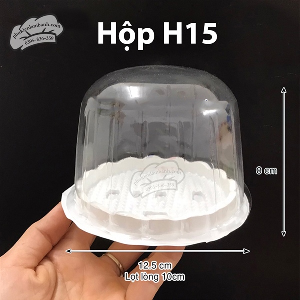 Hộp H15 hộp tròn nắp bầu đế Trắng - 50 Cái