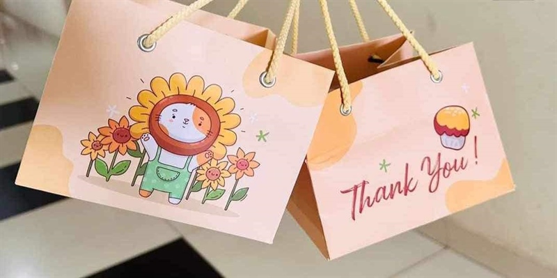 Túi giấy 15.5x15.5x11.5cm màu Vàng - Cái - Ảnh 5